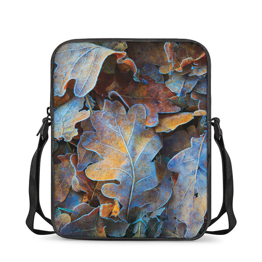 Frozen Oak leaf Print Rectangular Crossbody Bag