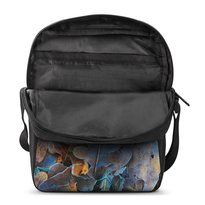Frozen Oak leaf Print Rectangular Crossbody Bag