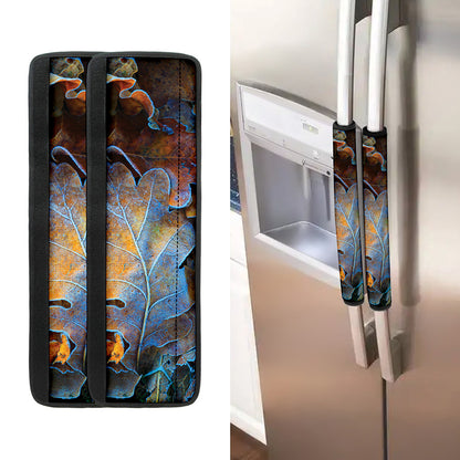 Frozen Oak leaf Print Refrigerator Handle Covers