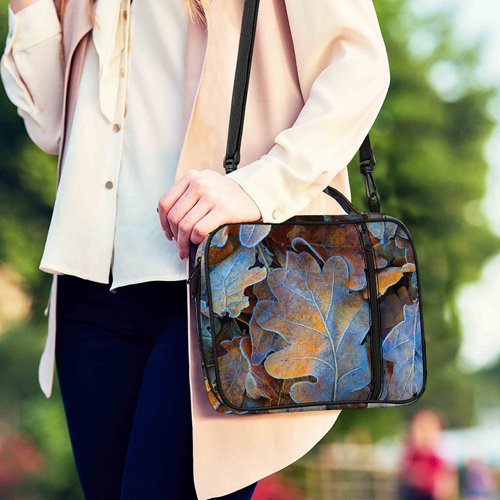 Frozen Oak leaf Print Shoulder Strap Bible Bag