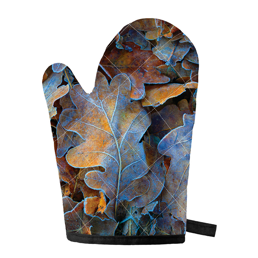 Frozen Oak leaf Print Single Oven Mitt