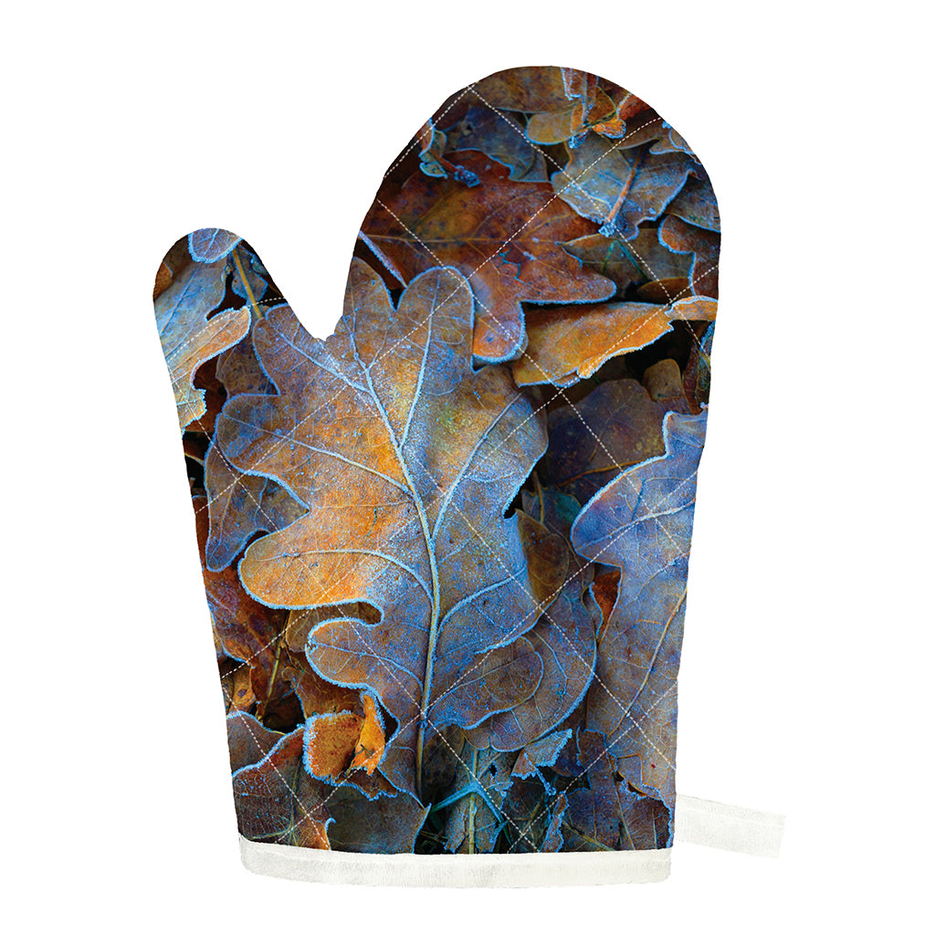 Frozen Oak leaf Print Single Oven Mitt