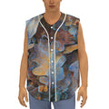 Frozen Oak leaf Print Sleeveless Baseball Jersey