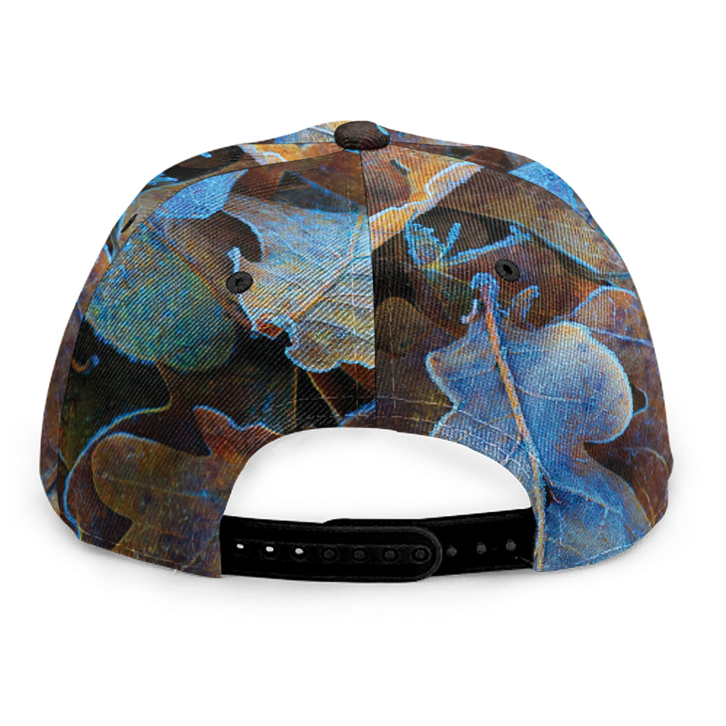 Frozen Oak leaf Print Snapback Cap