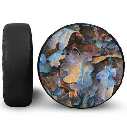 Frozen Oak leaf Print Tire Cover