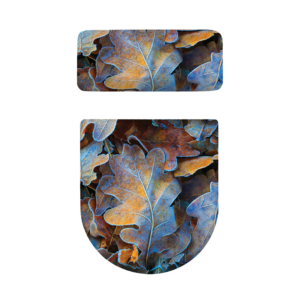 Frozen Oak leaf Print Toilet Lid And Tank Cover Set