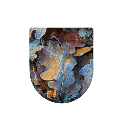 Frozen Oak leaf Print Toilet Lid Cover