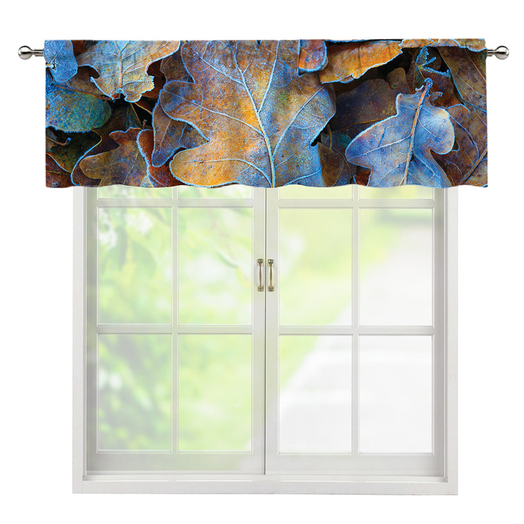 Frozen Oak leaf Print Window Valance