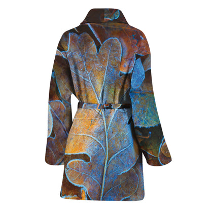 Frozen Oak leaf Print Women's Bathrobe