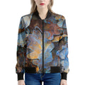 Frozen Oak leaf Print Women's Bomber Jacket