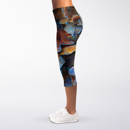 Frozen Oak leaf Print Women's Capri Leggings