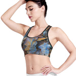 Frozen Oak leaf Print Women's Sports Bra