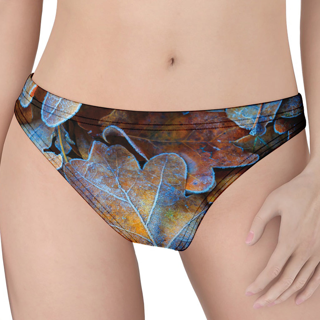 Frozen Oak leaf Print Women's Thong