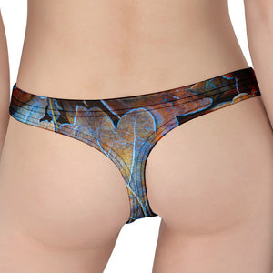 Frozen Oak leaf Print Women's Thong