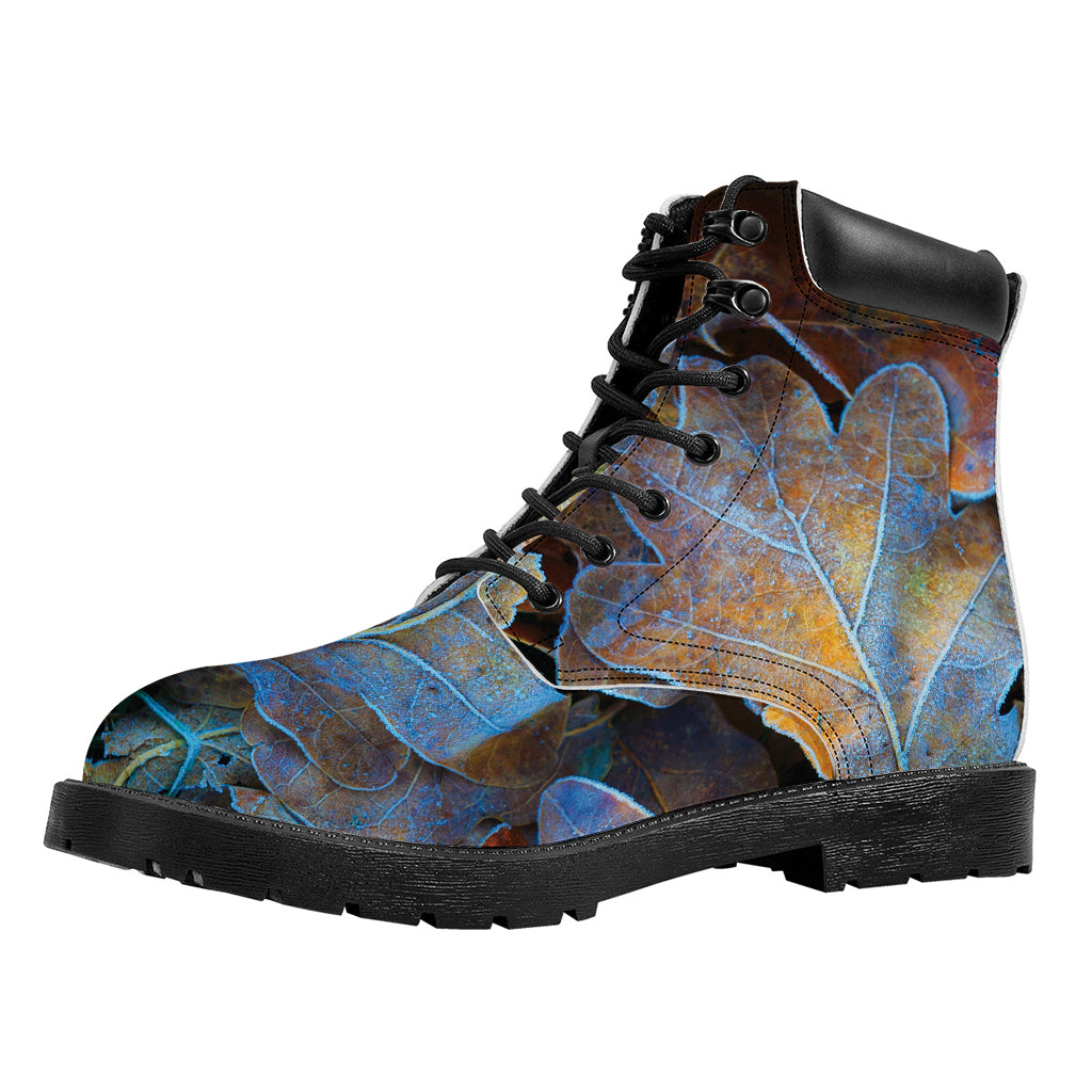 Frozen Oak leaf Print Work Boots