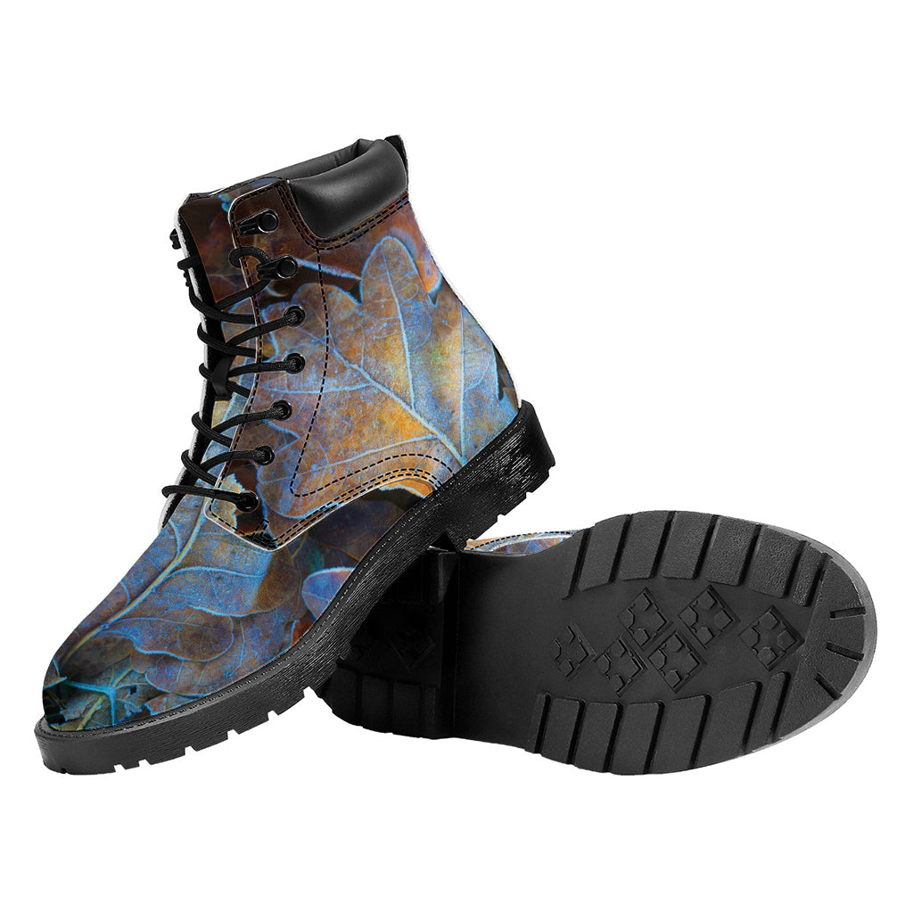 Frozen Oak leaf Print Work Boots