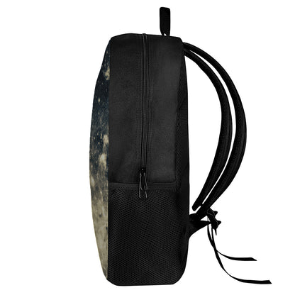 Full Moon And Night Stars Print 17 Inch Backpack