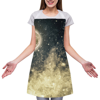 Full Moon And Night Stars Print Adjustable Apron
