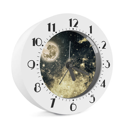 Full Moon And Night Stars Print Alarm Clock