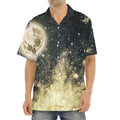 Full Moon And Night Stars Print Aloha Shirt