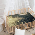 Full Moon And Night Stars Print Baby Crib Sheet