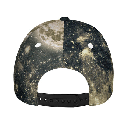 Full Moon And Night Stars Print Baseball Cap