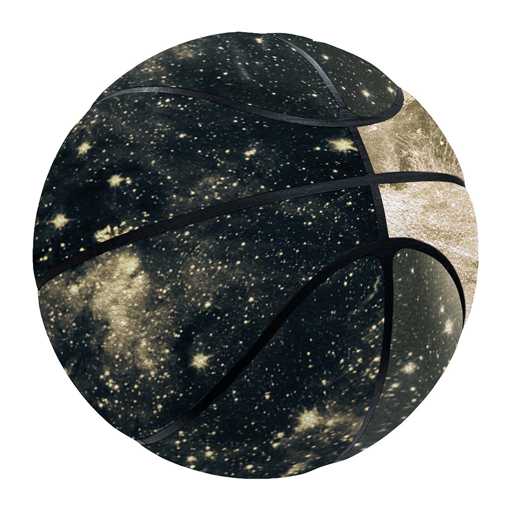 Full Moon And Night Stars Print Basketball