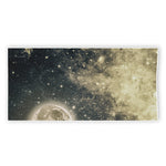 Full Moon And Night Stars Print Beach Towel