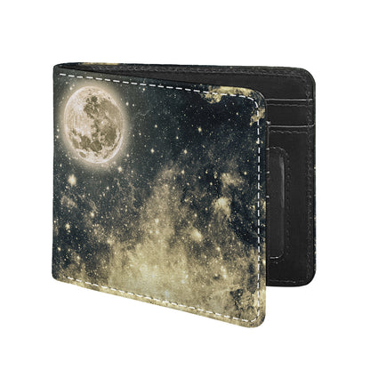Full Moon And Night Stars Print Bifold Wallet