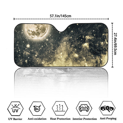Full Moon And Night Stars Print Car Windshield Sun Shade