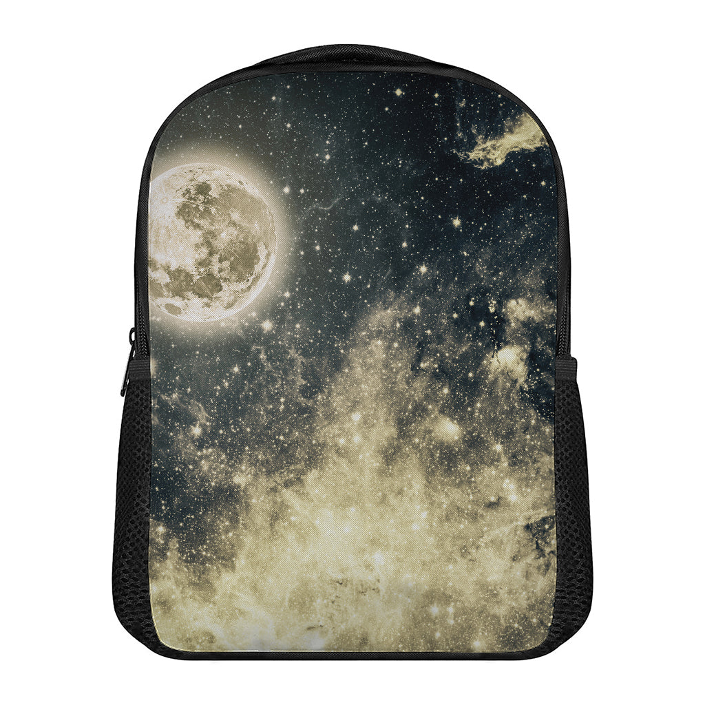 Full Moon And Night Stars Print Casual Backpack