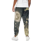 Full Moon And Night Stars Print Cotton Pants