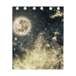 Full Moon And Night Stars Print Curtain