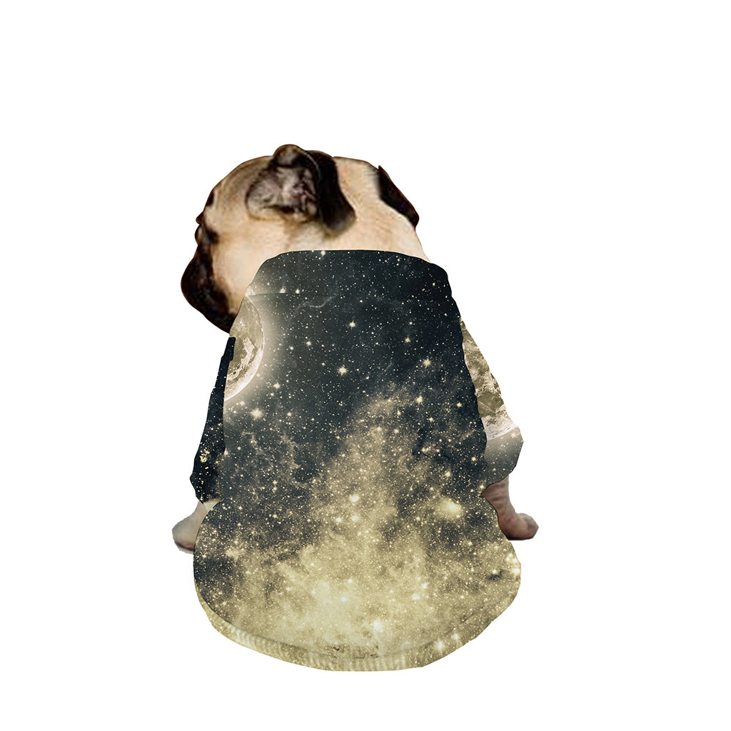 Full Moon And Night Stars Print Dog Zip Up Jacket