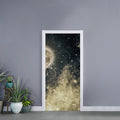 Full Moon And Night Stars Print Door Sticker
