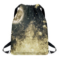 Full Moon And Night Stars Print Drawstring Backpack