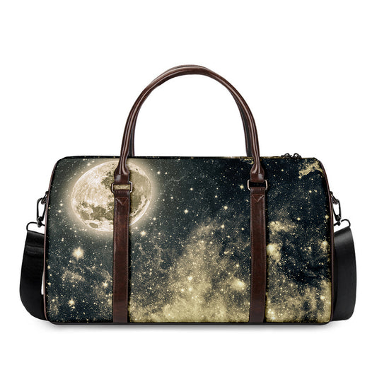 Full Moon And Night Stars Print Duffle Bag