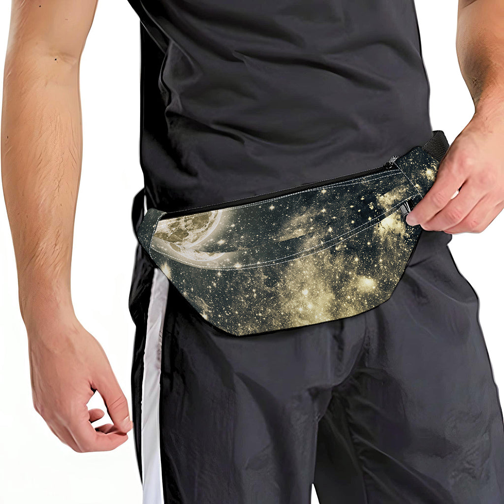 Full Moon And Night Stars Print Fanny Pack