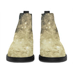 Full Moon And Night Stars Print Flat Ankle Boots