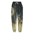 Full Moon And Night Stars Print Fleece Lined Knit Pants