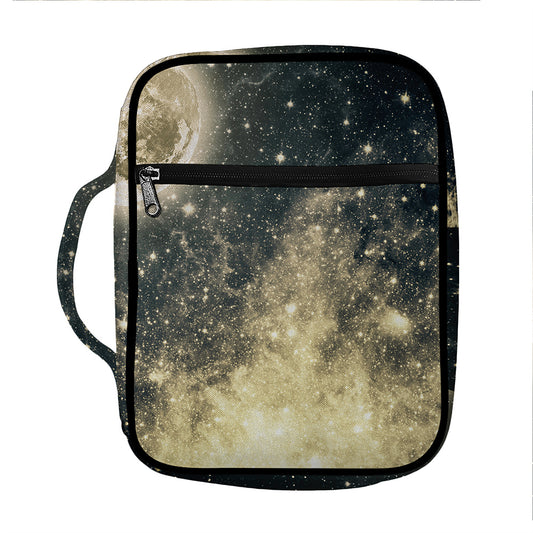 Full Moon And Night Stars Print Front Pocket Bible Bag