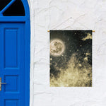 Full Moon And Night Stars Print Garden Flag