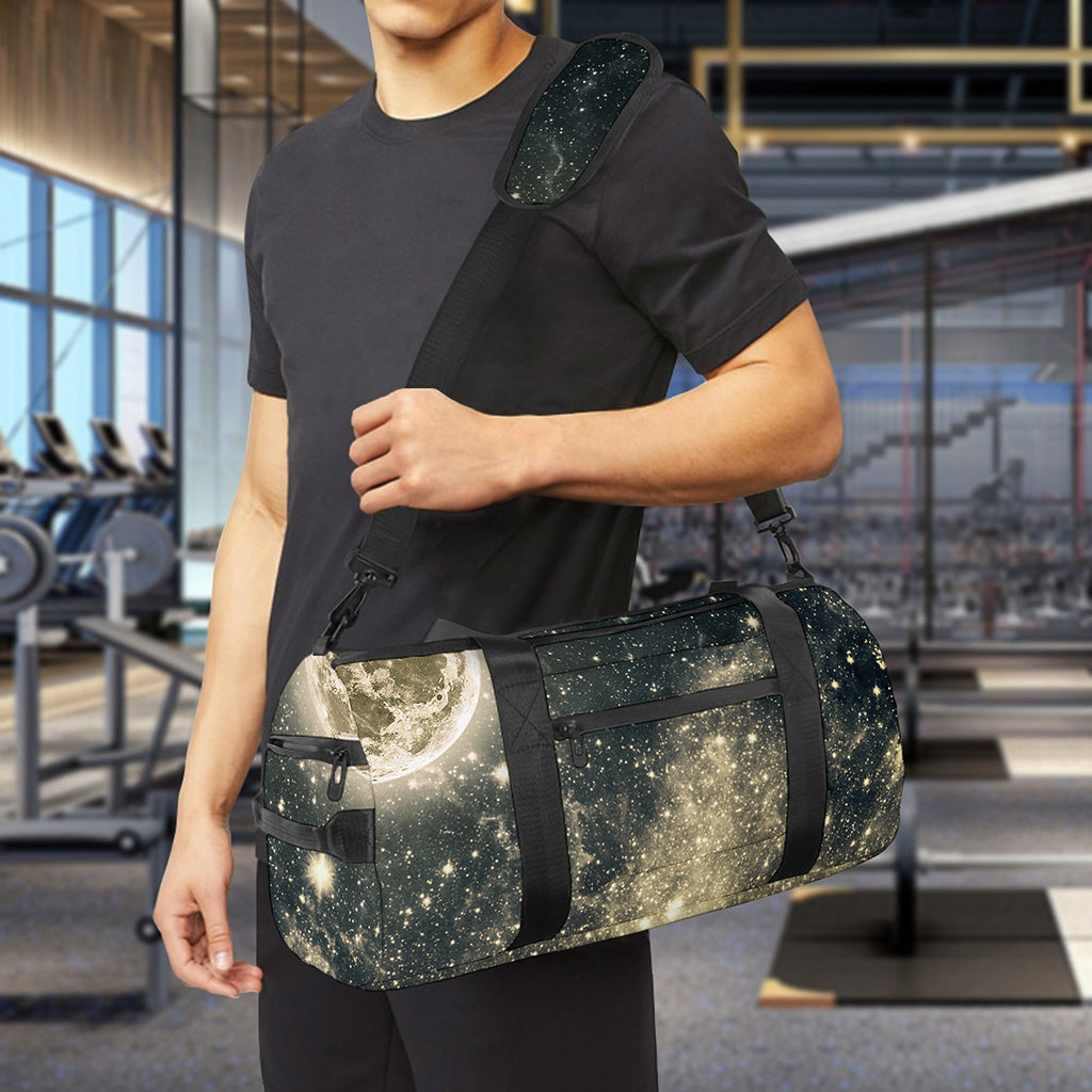 Full Moon And Night Stars Print Gym Bag