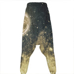 Full Moon And Night Stars Print Hammer Pants
