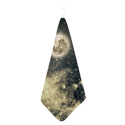 Full Moon And Night Stars Print Hand Towel