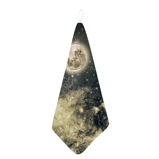 Full Moon And Night Stars Print Hand Towel
