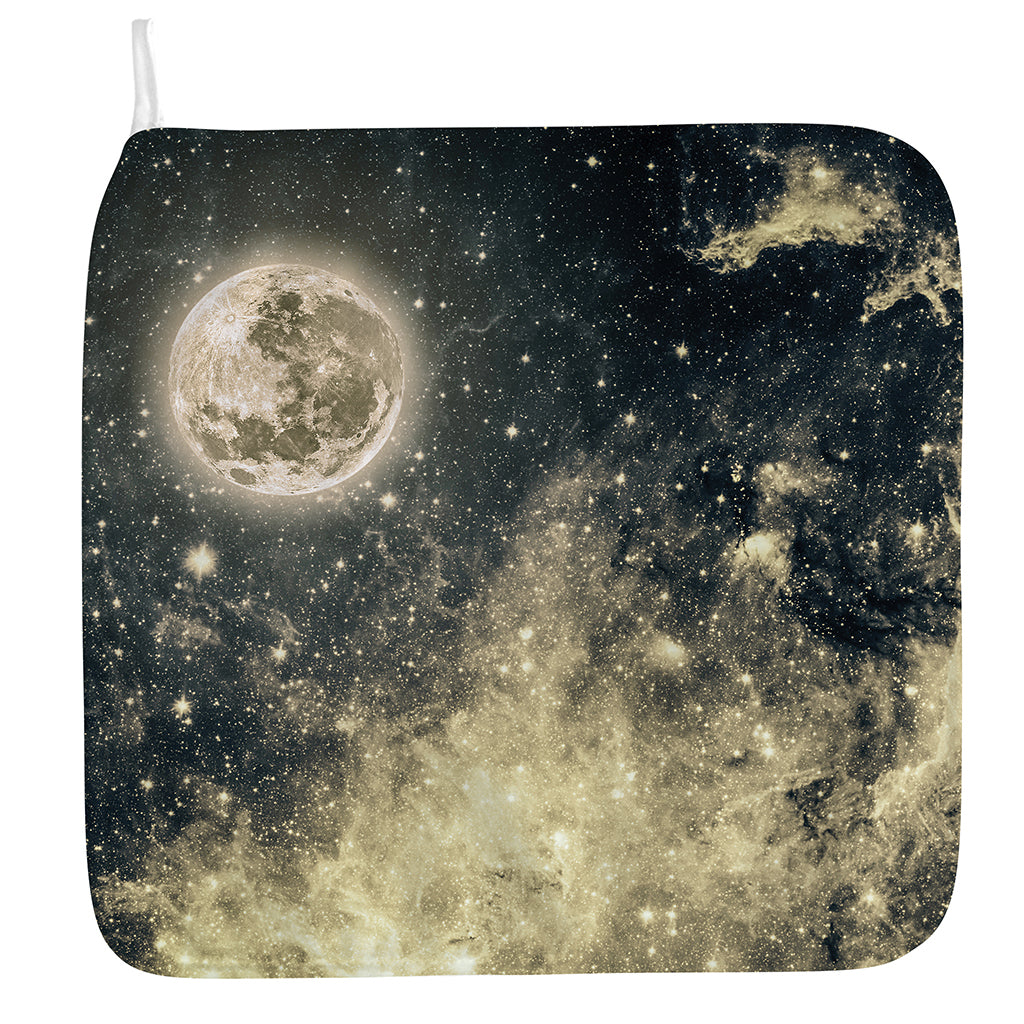 Full Moon And Night Stars Print Hand Towel