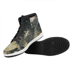 Full Moon And Night Stars Print High Top Leather Sneakers