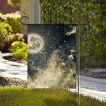 Full Moon And Night Stars Print House Flag