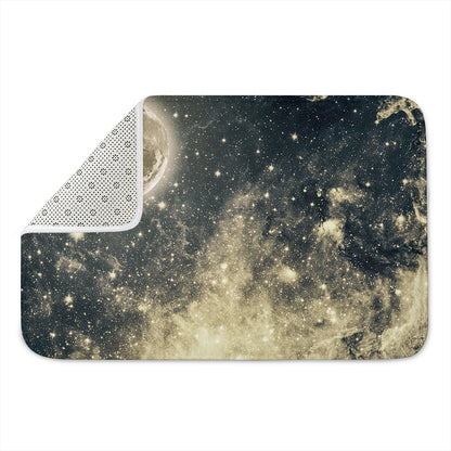 Full Moon And Night Stars Print Indoor Door Mat